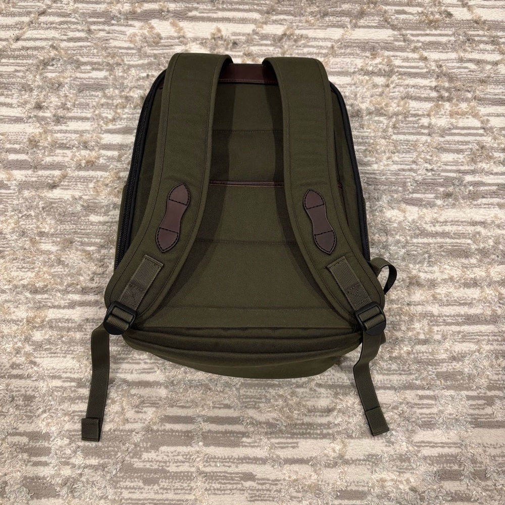 Filson Dryden Backpack Otter Green Carry On Travel Work Hike Leather Tabs - Picture 3 of 15